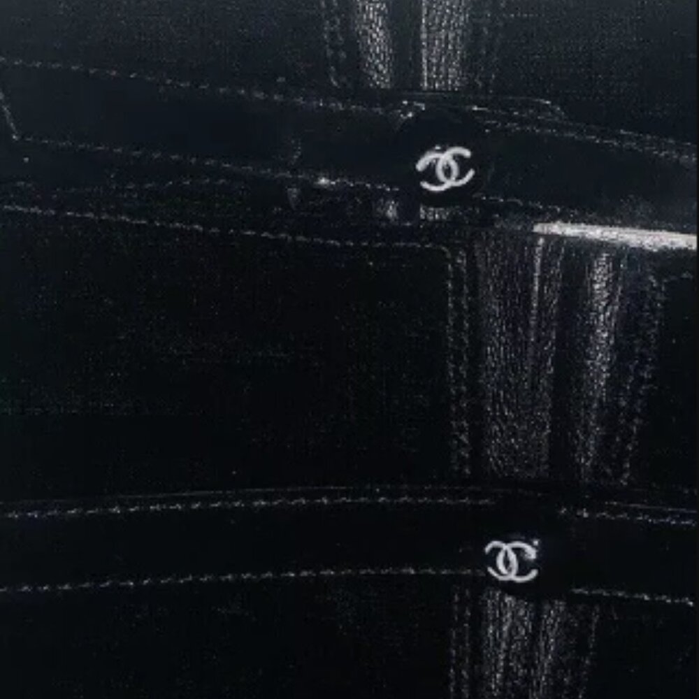 CHANEL Black Velvet Velour Knee High Boots W/Patent Heels/Cap Toe CC/ Logo Sz 40 - Picture 10 of 12